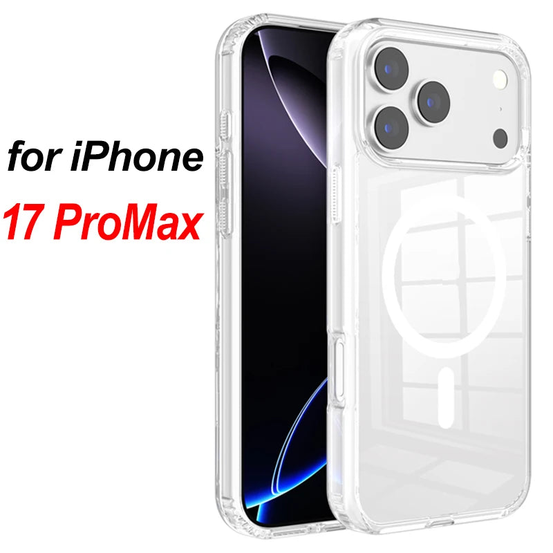 Bitcoin MagSafe iPhone 17 Case – Shockproof Magnetic Clear Cover with Wireless Charging