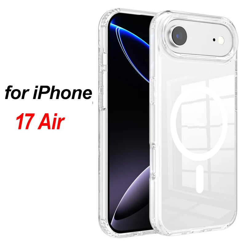 Bitcoin MagSafe iPhone 17 Case – Shockproof Magnetic Clear Cover with Wireless Charging