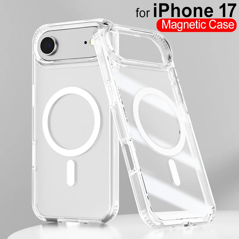 Bitcoin MagSafe iPhone 17 Case – Shockproof Magnetic Clear Cover with Wireless Charging