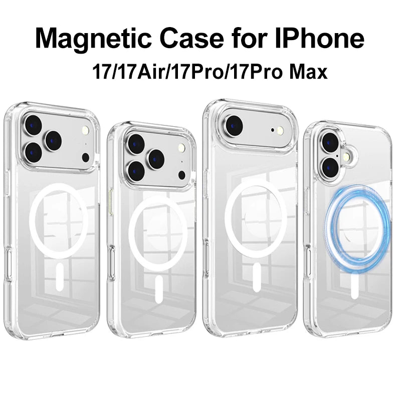 Bitcoin MagSafe iPhone 17 Case – Shockproof Magnetic Clear Cover with Wireless Charging