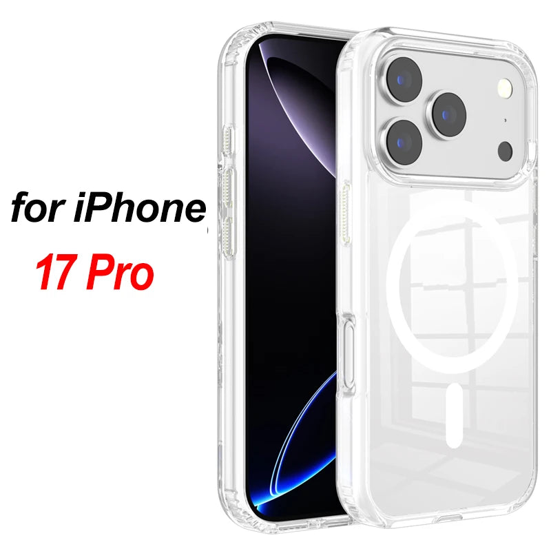 Bitcoin MagSafe iPhone 17 Case – Shockproof Magnetic Clear Cover with Wireless Charging